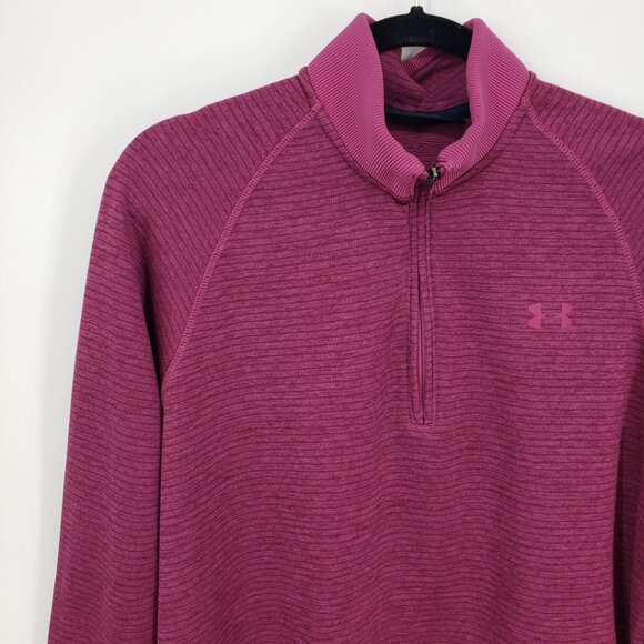 Under Armour Quarter Zip Pullover Sweatshirt XL Mens Long Sleeve Loose Fit Red - Picture 4 of 9